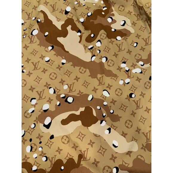 Louis Vuitton Desert Camo DNA Long Sleeve Logo Monogram Button Up Down Shirt S - Picture 15 of 16